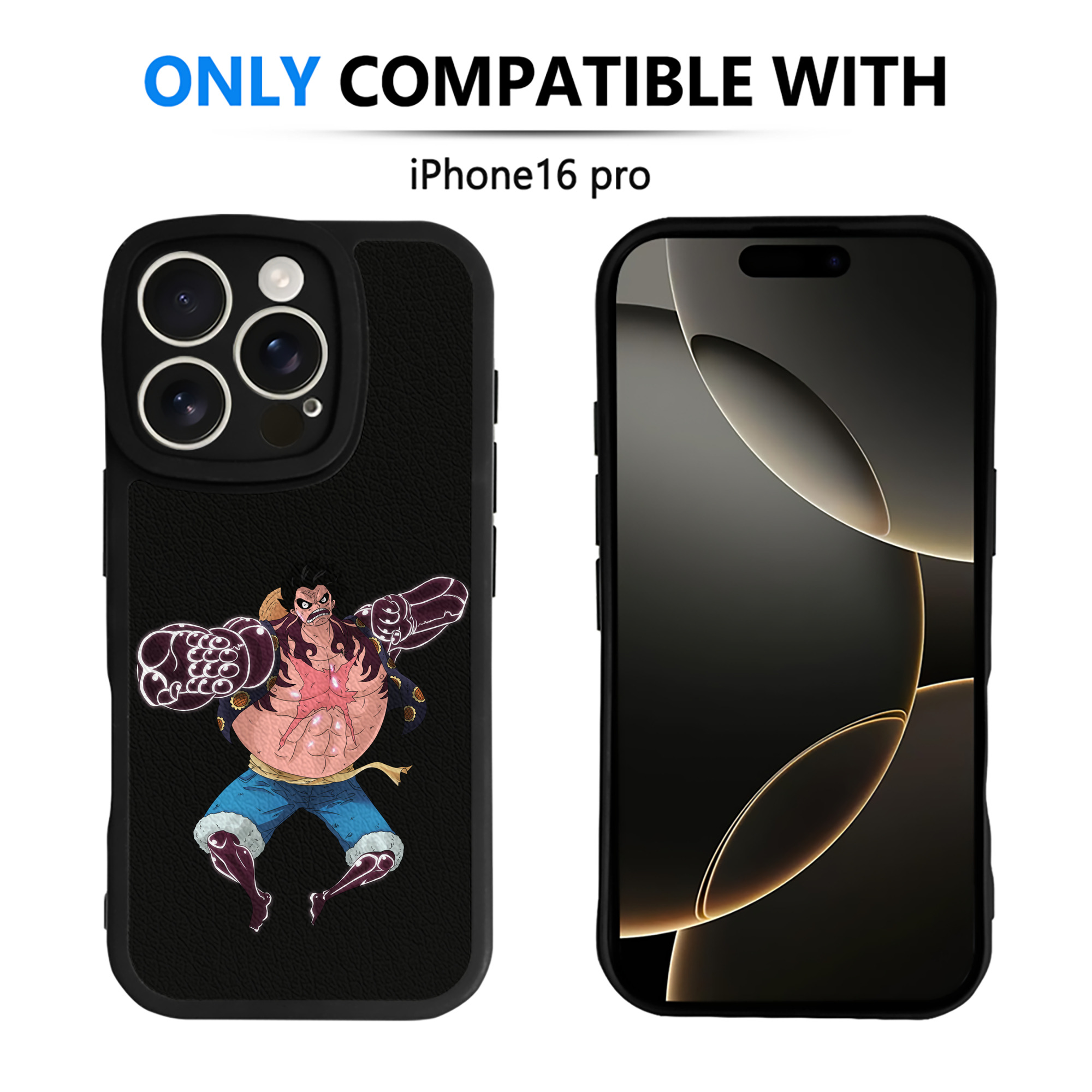 （画像用） ワンピース モンキー・D・ルフィ ONE PIECE Monkey D. Luffy 【iPhone 16シリーズ対応】シリコンスマホケース（レザー調） 材質：シリコン